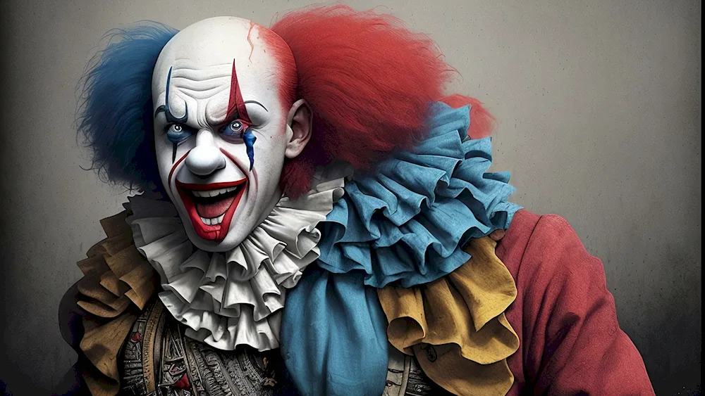 Clown blue red