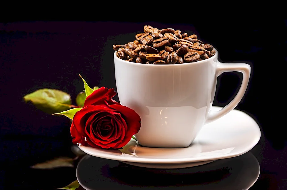 Coffee and flowers