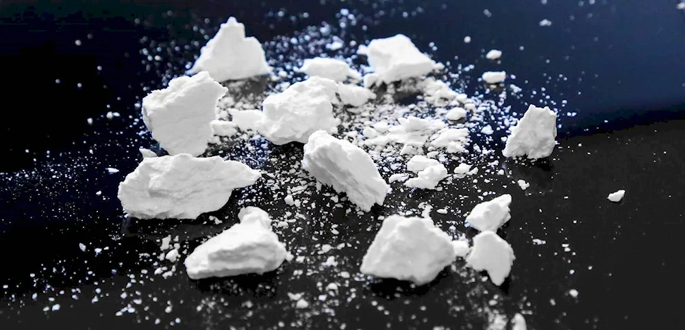 Cocaine on a dark background