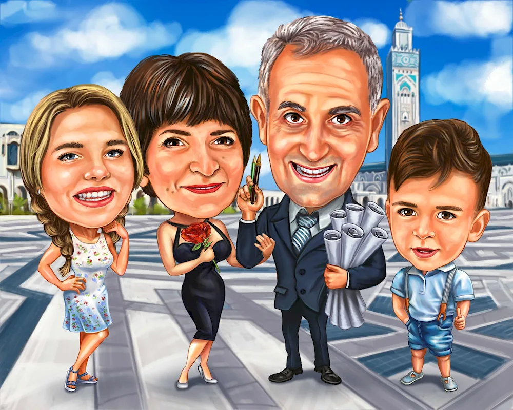 Couple caricature