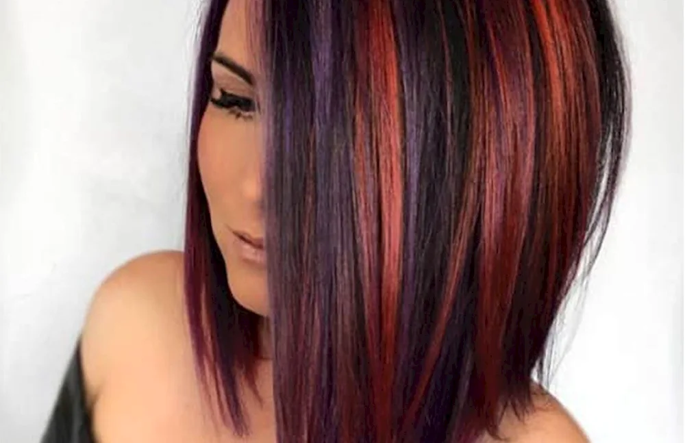 Long bob hair colouring