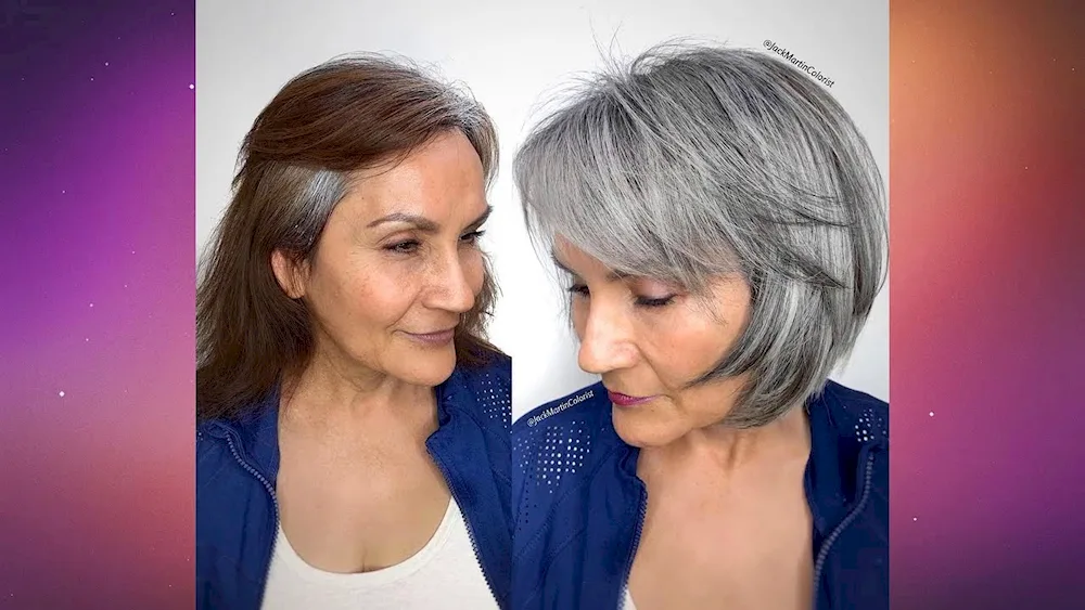 Grey Hair Colouring. lipa