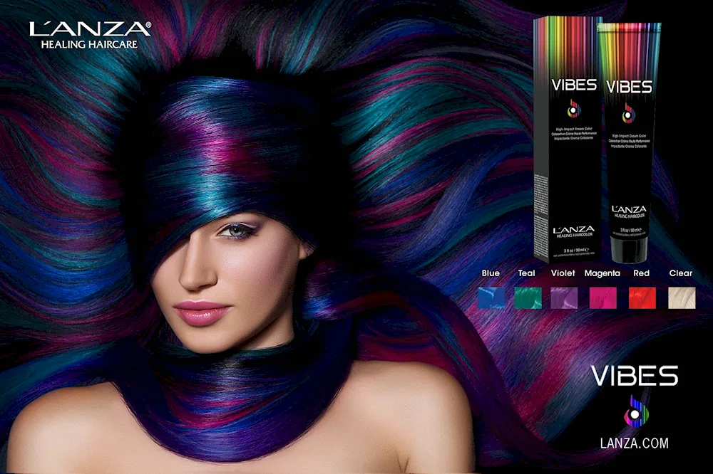 Bright coloured hair