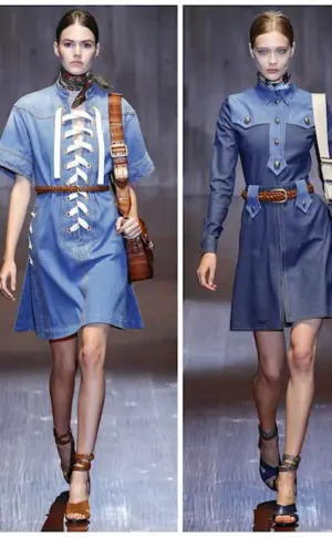 Combined denim dresses