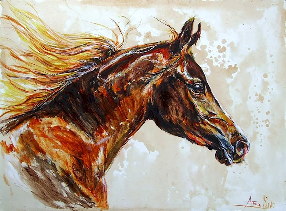 Running herd of horses