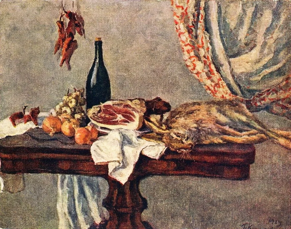 Peter Konchalovsky still life peaches