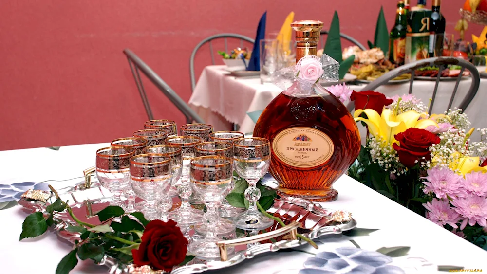 Cognac on a festive table