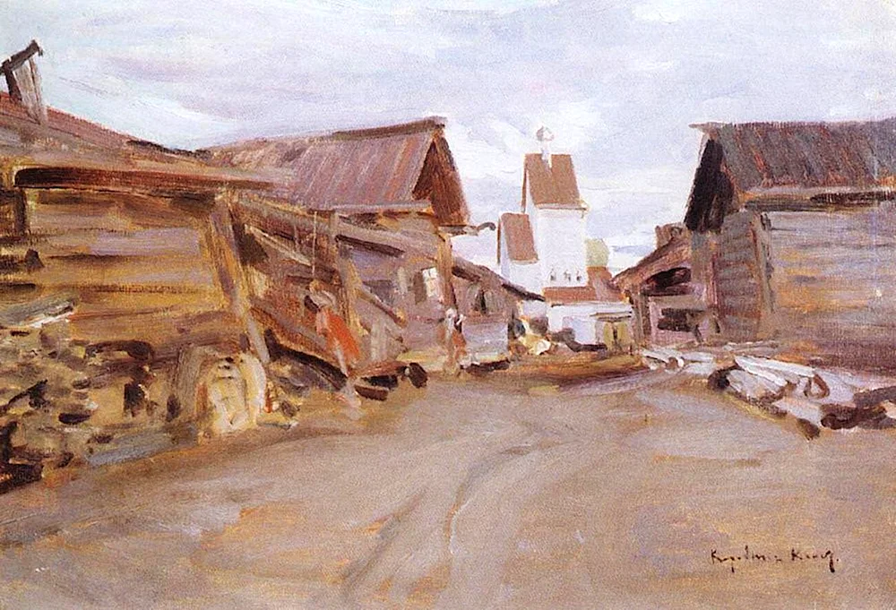 Konstantin Alekseevich Korovin 1861 - 1939 winter village.