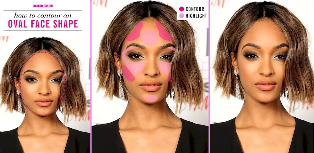 Contouring on dark bob hair