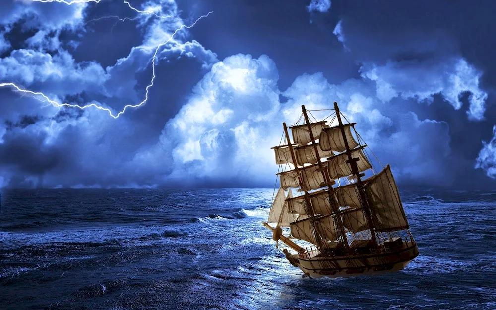 Ship at sea