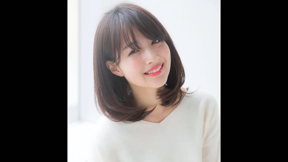 Korean bob haircut with bangs
