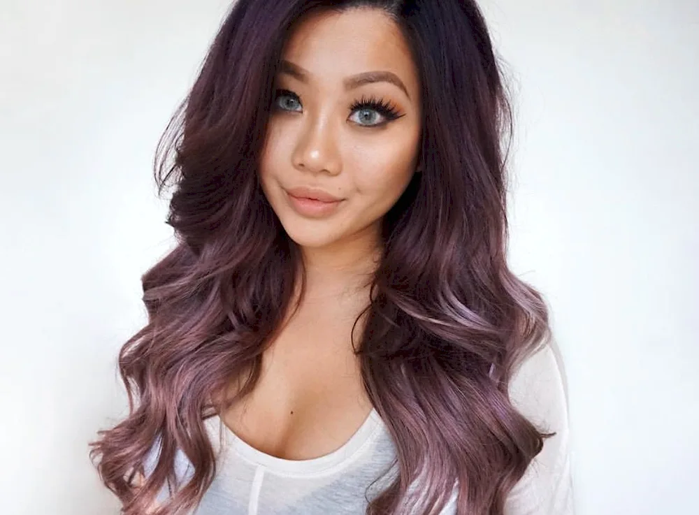 Brown violet hair colour