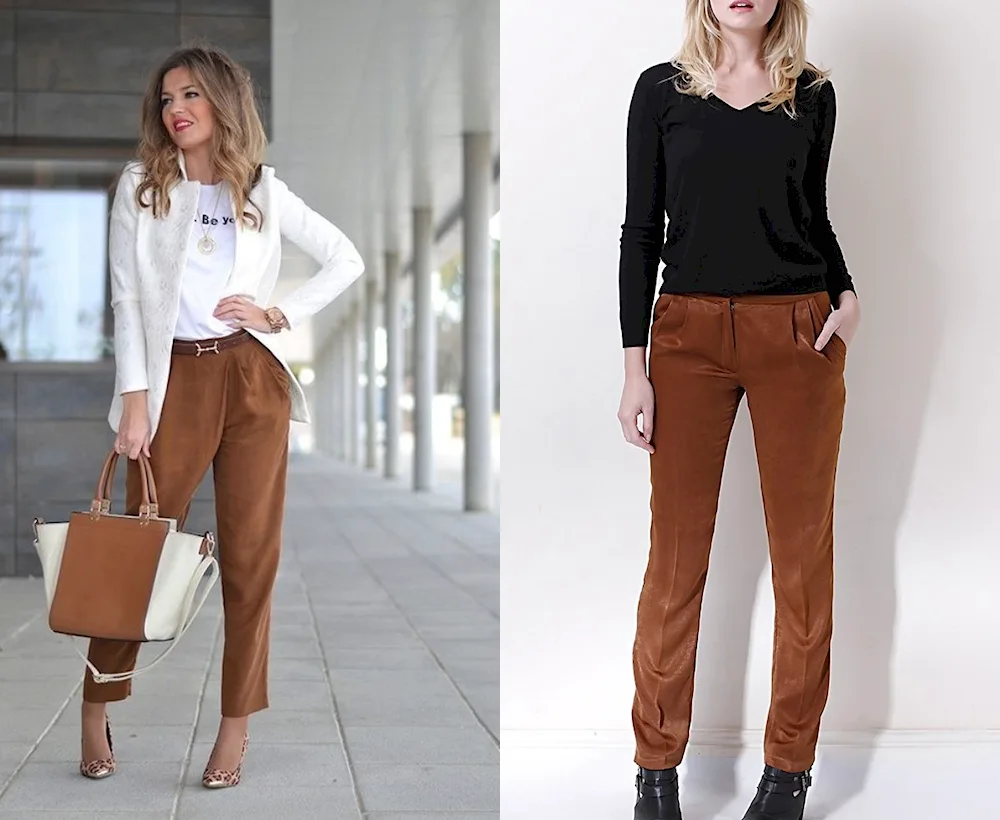 Brown trousers for women