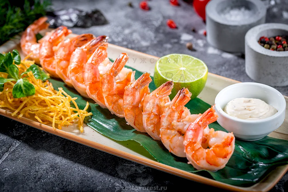 Shrimps mussels langoustines