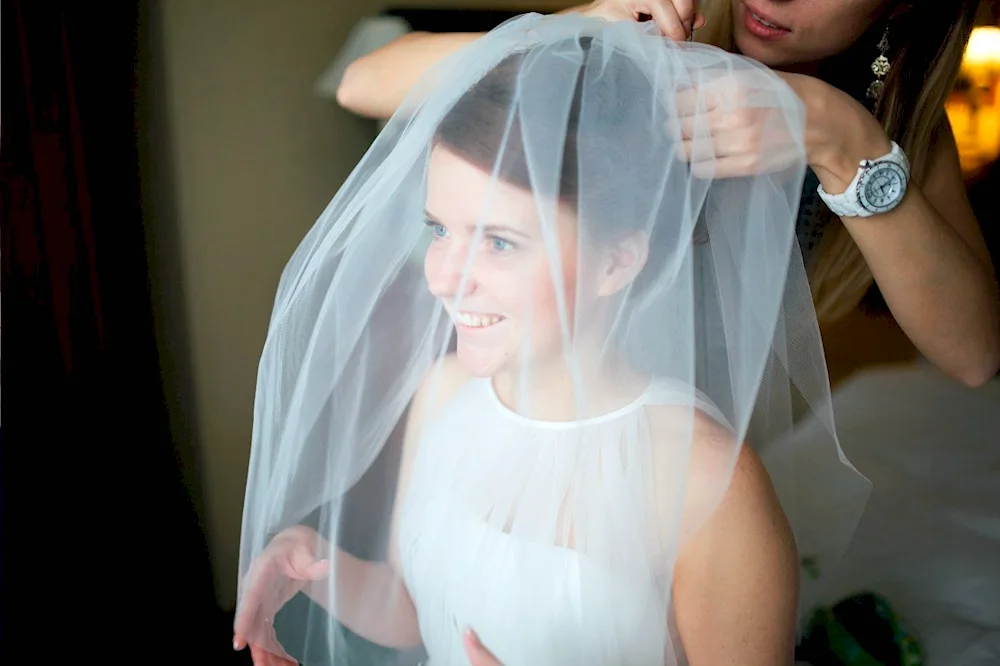 Short veil Bridal veil wedding dresses