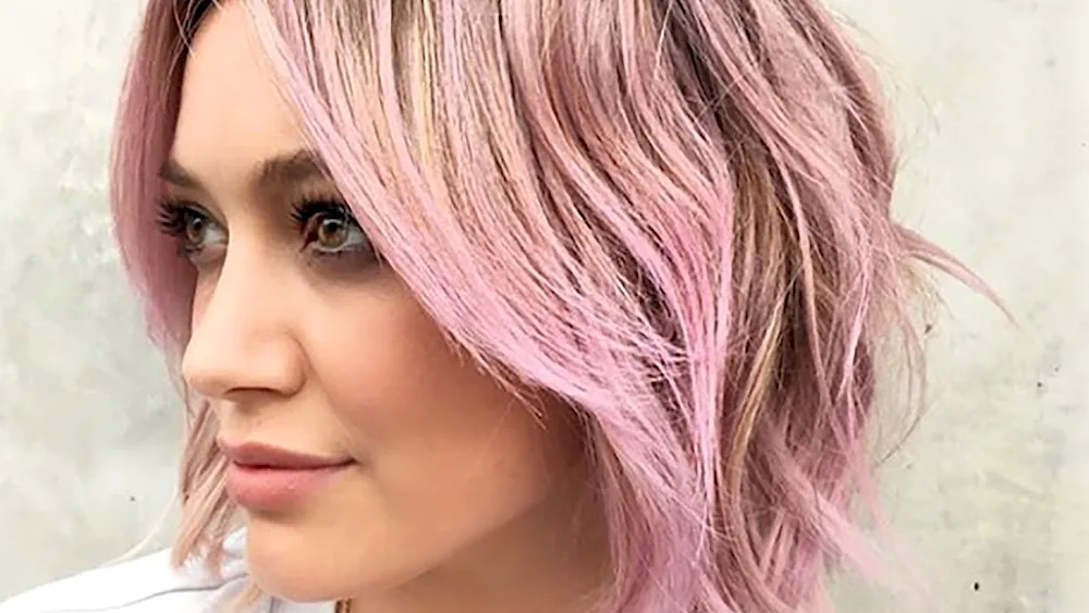 Blonde with pink strands