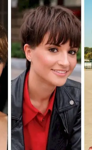 Short haircuts for a diamond-shaped face