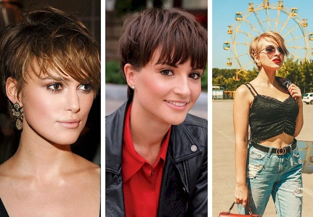 Short haircuts for a diamond-shaped face