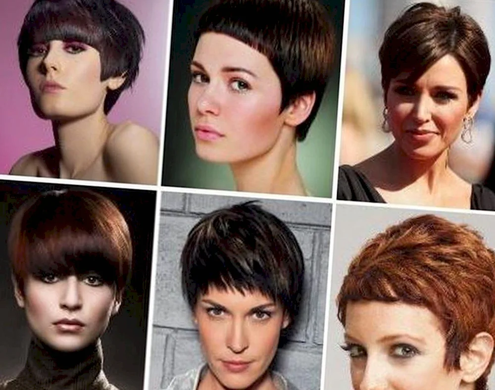 Short haircuts for a triangular face