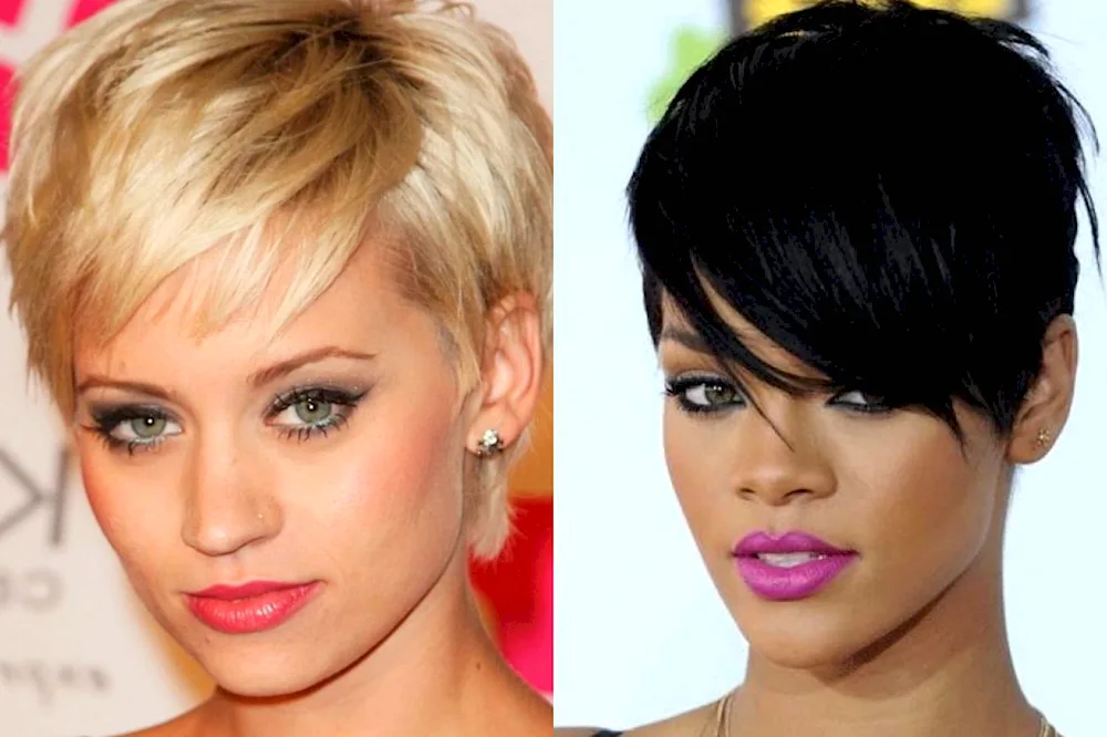 Short haircuts for triangular face for women