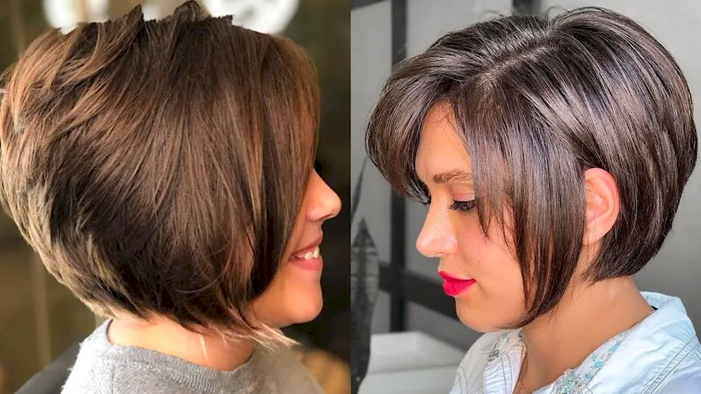 Short haircut with bob elements