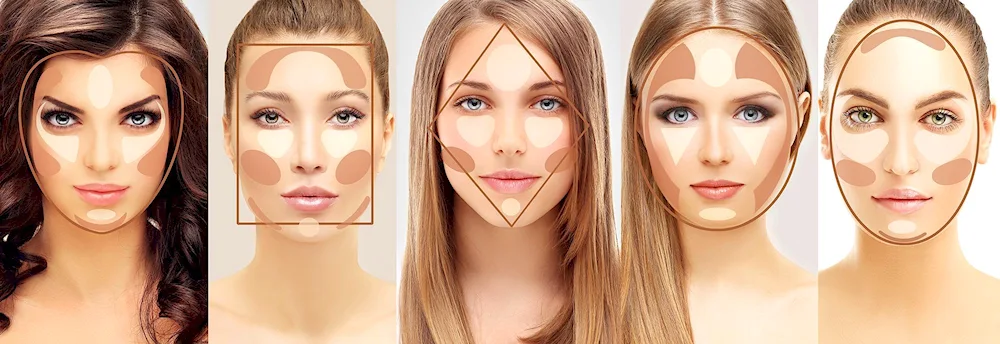 Contouring on dark hair with bangs