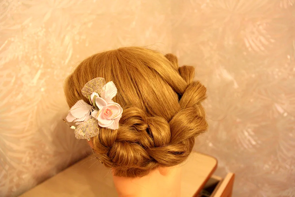 Braid with flowers