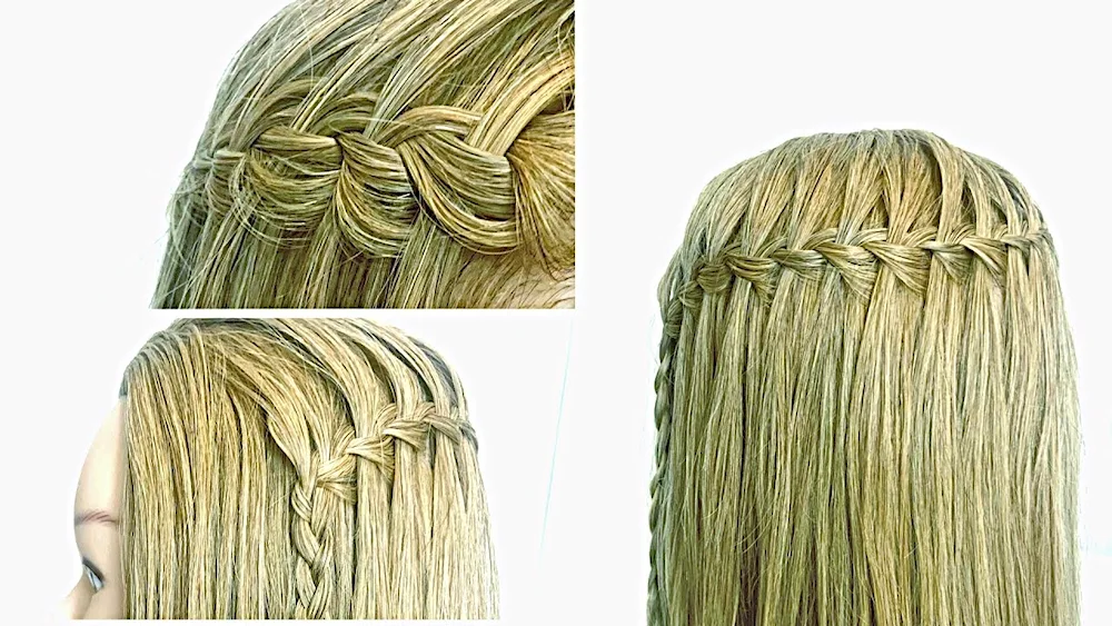 Waterfall hairstyle with Kanekalon