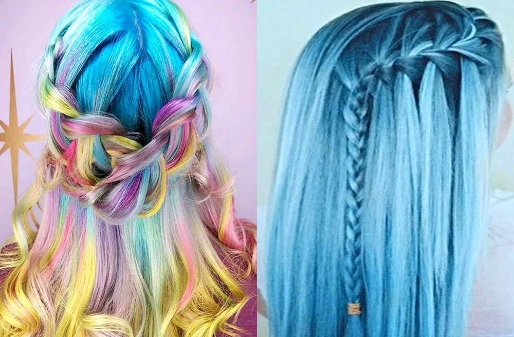 Waterfall braid with Kanekalon