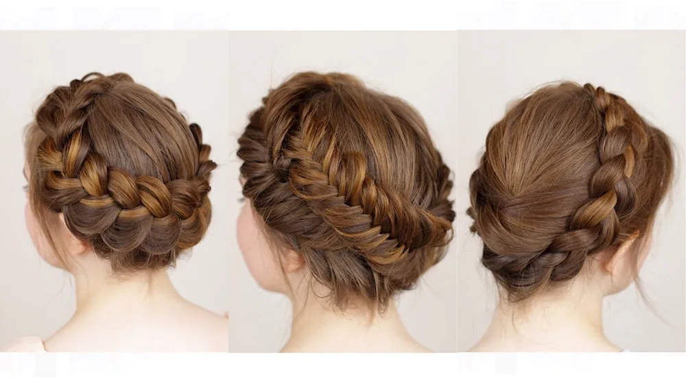 Fishtail braid scheme step-by-step