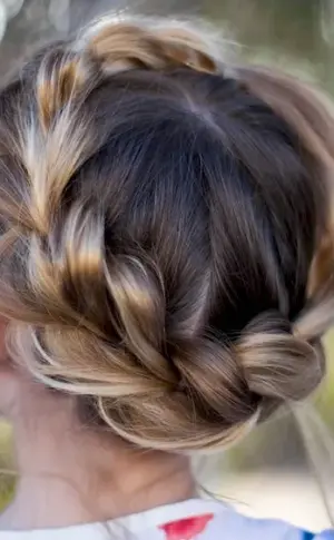 Braid around the head for long hair