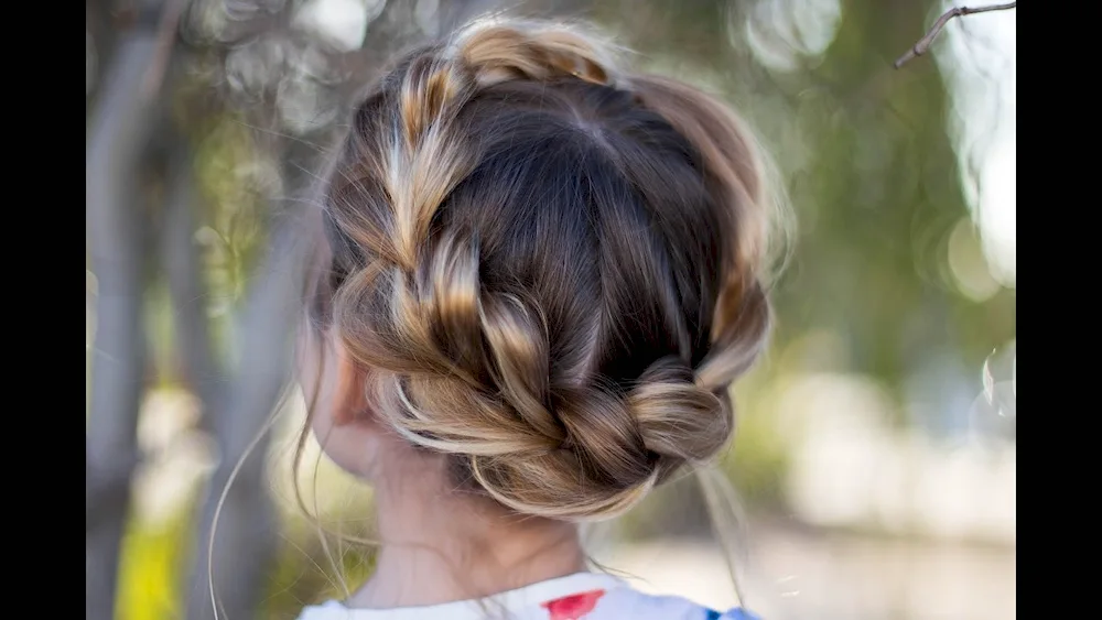 Braid around the head for long hair