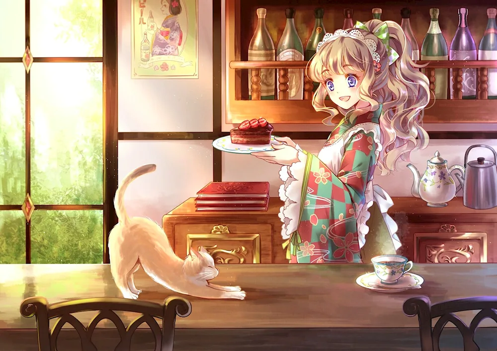 Cat cafe anime