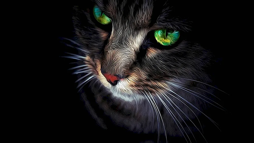 Cat with green eyes