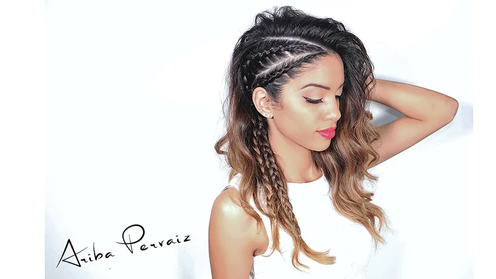 Braid effect shaved temples