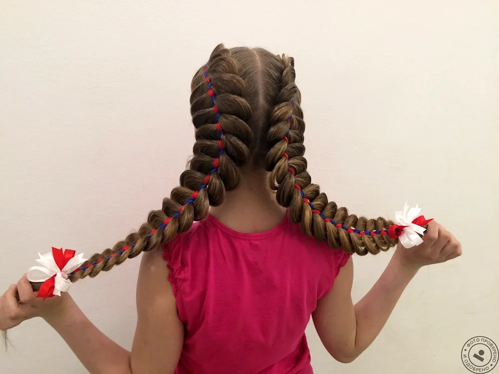 Braid braids with ribbons