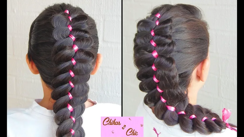 Braid with ribbon