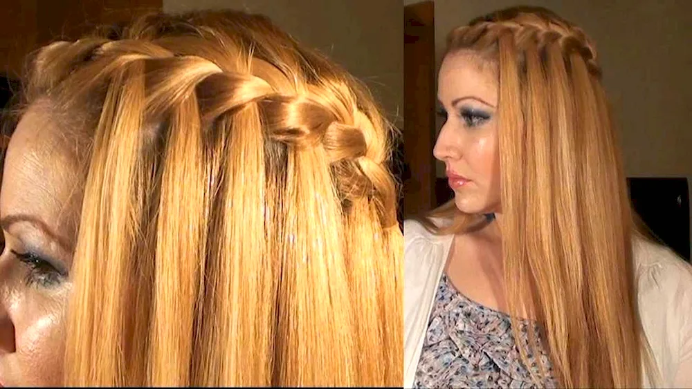 Braid and loose hair hairstyles