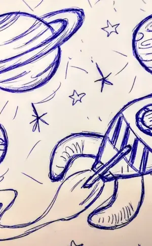 Space drawing in pencil