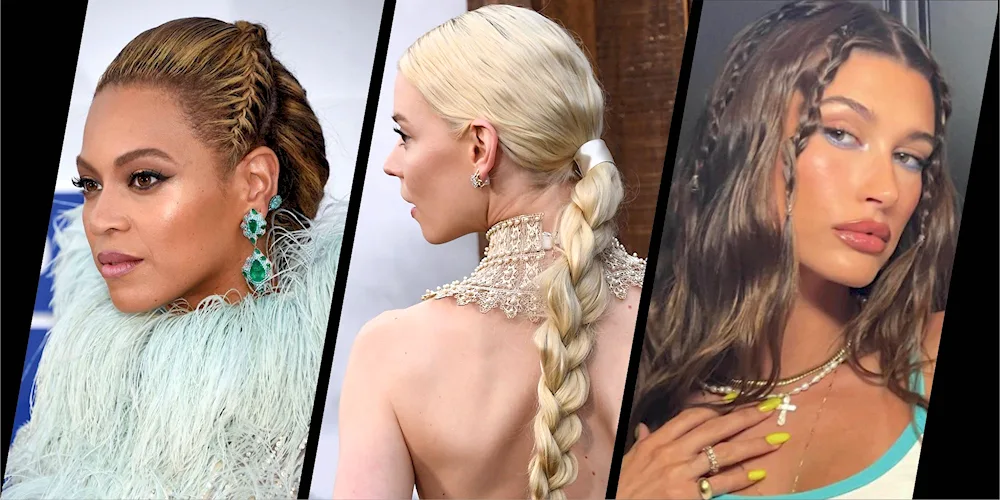 Braid around Sienna Miller's head