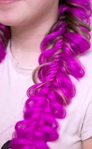 Fishtail braids with kanekalon