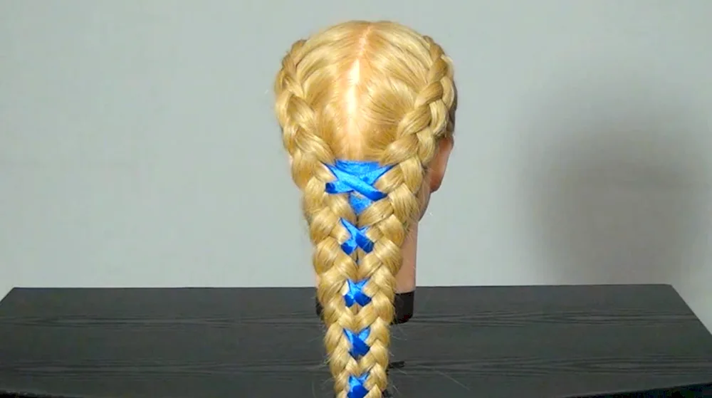 Hairstyles with ribbons for girls