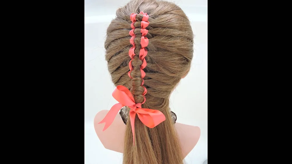 Girl with hair ribbon