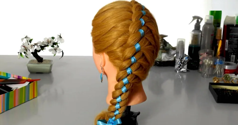 Braid with ribbon