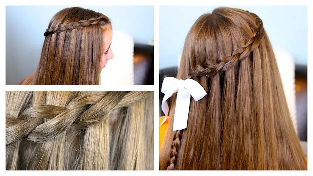 Malvinka hairstyle for long loose hair