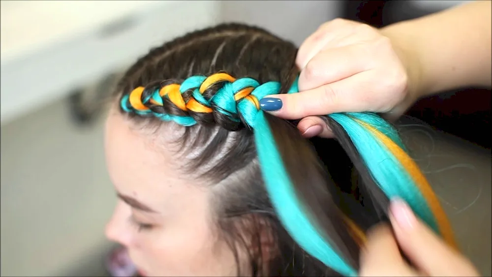 Braid with coloured strands