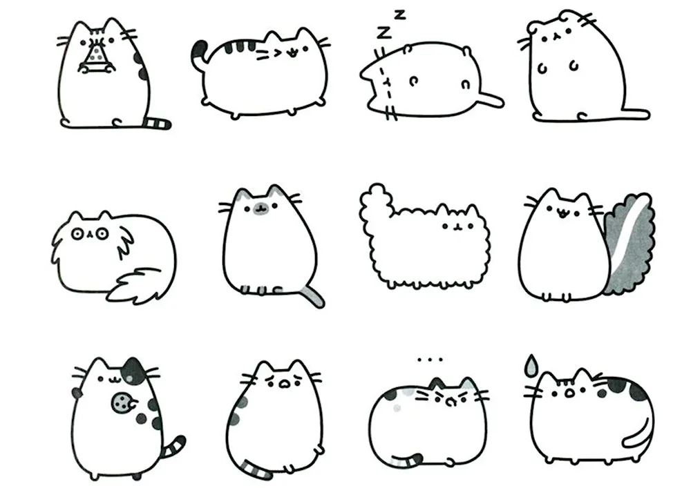 Pushin cat coloring stickers