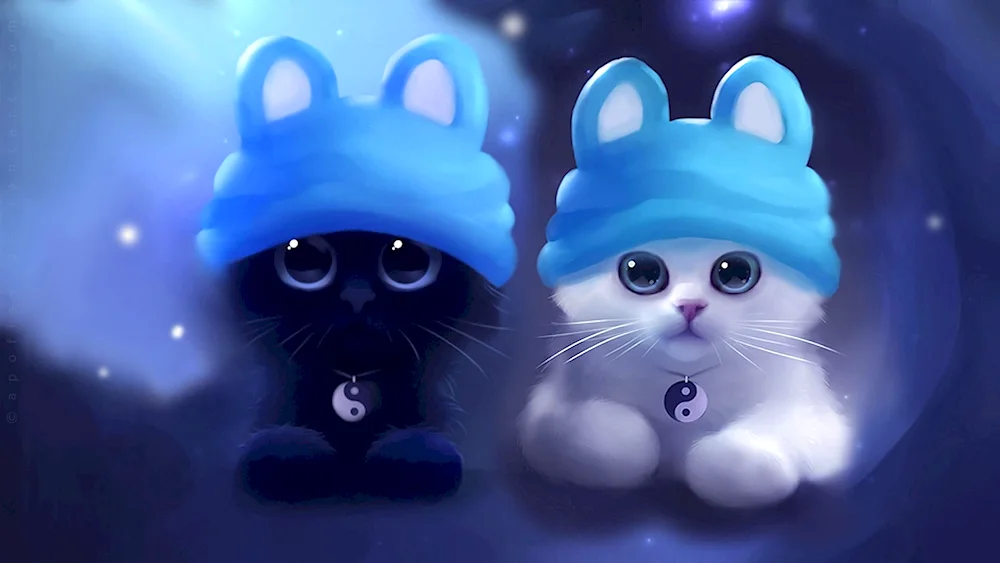 Cute cartoon kittens