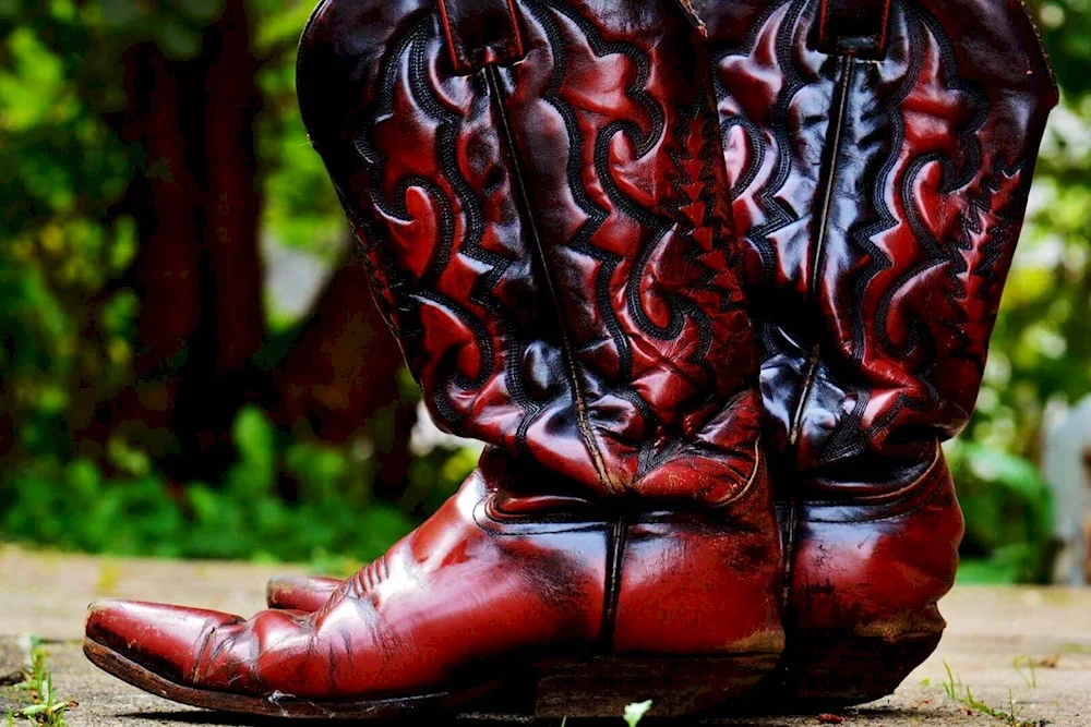 Cowboy leather boots