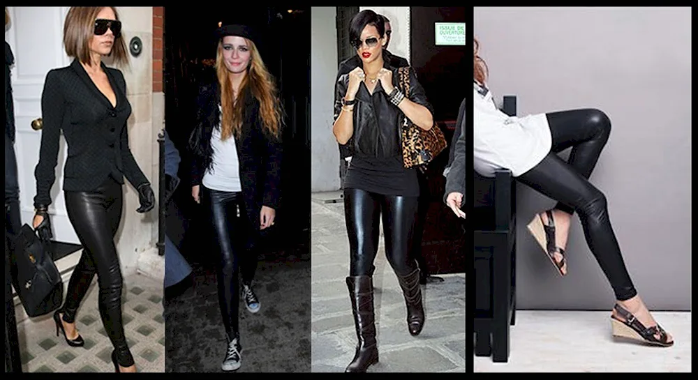 Looks with leather leggings